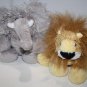 Webkinz Lion HM006 Elephant HM007 Plush Stuffed Animal 9" No Code Soft Toy Lot 2