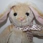Walmart Beige Tip Orange Easter Bunny Rabbit 10" Dots Bow Soft Toy Plush Stuffed