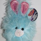 Blip Toys Blue Plush Sparkle Round Bunny Rabbit 7" Soft Toy Stuffed 2013 New