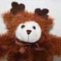 Hugfun Brown Teddy Bear Reindeer Suit 6" Mini Plush Soft Toy Stuffed White Face