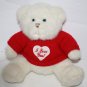 US Balloon White Plush Valentines Teddy Bear 9" Red I Love You Sweater Soft Toy