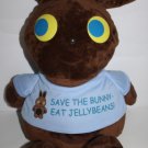 Dudleys Save Bunny Eat Jelly Bean Plush Chocolate Brown Easter Rabbit Blue Shirt