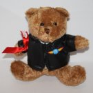 M&M Teddy Bear 7" Sit Plush Faux Leather Jacket Galerie Stuffed Animal Soft Toy