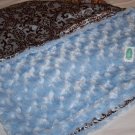 Ally Zabba Baby Blanket Brown Blue Satin Aloha Minky Swirl Soft Plush 28" X 34" Ally Zabba Baby Blanket Brown Blue Satin Aloha Minky Swirl Soft Plush 28" X 34"