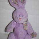Ganz Pitter Patterns Easter Bunny Rabbit HE9432 Purple Plush Plaid Ears Feet Bow Ganz Pitter Patterns Easter Bunny Rabbit HE9432 Purple Plush Plaid Ears Feet Bow