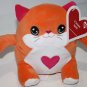 Greenbrier Squishy Pal Orange Plush Kitty Cat 6" Valentines Soft Toy Stuffed New