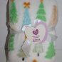 Parents Choice Xmas Tree Forest Plush Fleece Baby Blanket White Green Lovey New