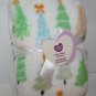 Parents Choice Xmas Tree Forest Plush Fleece Baby Blanket White Green Lovey New