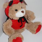 Inter American Halloween Devil Valentines Teddy Bear Horns 10" Plush Stuffed NEW