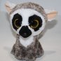 TY Silk Beanie Boos LINUS the Lemur Gray Plush 6" Stuffed Soft Toy Boo Gold Eyes
