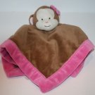 Tiddliwinks Monkey Security Blanket 13" Brown Plush Pink Bow Trim Edge Lovey Tiddliwinks Monkey Security Blanket 13" Brown Plush Pink Bow Trim Edge Lovey