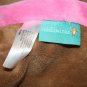 Tiddliwinks Monkey Security Blanket 13" Brown Plush Pink Bow Trim Edge Lovey