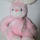Walmart Easter Bunny Rabbit 14" Pink White Plush Green Plaid Bow Soft Stuffed