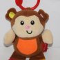 Playtex Baby Happy Monkey Teether 7" Plush Hanging Link Stroller Rattle Soft Toy