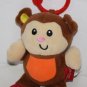 Playtex Baby Happy Monkey Teether 7" Plush Hanging Link Stroller Rattle Soft Toy