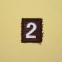 Brownie Girl Scout Number 2 Vest Patch White No. Numeral Brown Sewn Embroidered