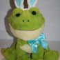 Walmart Green Frog Plush Easter Bunny Rabbit Blue Ears 18" Bow Stuffed Soft Toy