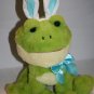 Walmart Green Frog Plush Easter Bunny Rabbit Blue Ears 18" Bow Stuffed Soft Toy