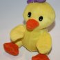Oriental Trading Easter Duck Yellow Plush Chick 4" Orange Feet Purple Bow Toy