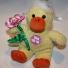 Dan Dee Easter Duck 6" Chick Yellow Plush Flower Music Note Tummy Sound Soft Toy