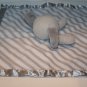 Cloud Island Elephant 14" Gray White Stripe Plush Satin Target Security Blanket
