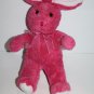 Commonwealth Toys Easter Bunny Rabbit 10" Bright Pink Chenille White Plush 2005