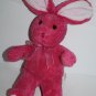 Commonwealth Toys Easter Bunny Rabbit 10" Bright Pink Chenille White Plush 2005