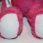 Commonwealth Toys Easter Bunny Rabbit 10" Bright Pink Chenille White Plush 2005
