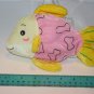 Beads by the Dozen Yellow Pink Fish Thin Plush Mardi Gras Soft Toy Stuffed 2011