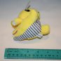 Yellow Plush Dragon 3.5" Dinosaur Backpack Clip Soft Toy Stuffed Striped Tummy