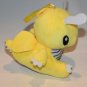 Yellow Plush Dragon 3.5" Dinosaur Backpack Clip Soft Toy Stuffed Striped Tummy