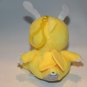 Yellow Plush Dragon 3.5" Dinosaur Backpack Clip Soft Toy Stuffed Striped Tummy