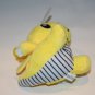 Yellow Plush Dragon 3.5" Dinosaur Backpack Clip Soft Toy Stuffed Striped Tummy