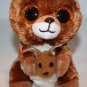Ty Silk Beanie Boos Kipper the Kangaroo Plush 6" Glitter Eyes Stuffed Soft Toy