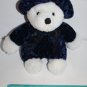 MTY Teddy Bear 11" Blue Cap Velour Suit Hat White Plush Soft Stuffed Animal Toy