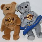 Hard Rock Cafe Isaac Beara Las Vegas Atlanta Guitar Plush Bear Lot 2 Soft Toy Hard Rock Cafe Isaac Beara Las Vegas Atlanta Guitar Plush Bear Lot 2 Soft Toy