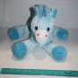 Inter American Blue White Unicorn Plush 10" Pink Heart Soft Toy Stuffed Animal
