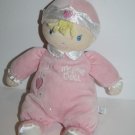 Koala Baby My First Doll 11” Plush Baby Blonde Satin Stuffed Hearts Soft Toy