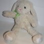 Easter Bunny Rabbit 14" Off White Ivory Plush Green Gingham Check Bow Soft Toy