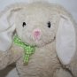 Easter Bunny Rabbit 14" Off White Ivory Plush Green Gingham Check Bow Soft Toy