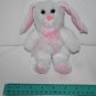 Greenbrier Easter Bunny Rabbit 8" White Pink Plush Soft Toy Small Stuffed Animal