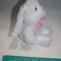 Greenbrier Easter Bunny Rabbit 8" White Pink Plush Soft Toy Small Stuffed Animal