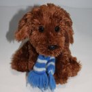 Animal Adventure Dog 7" Shaggy Brown Plush Blue White Scarf Soft Toy Stuffed Animal Adventure Dog 7" Shaggy Brown Plush Blue White Scarf Soft Toy Stuffed