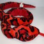 Adventure Planet Snake Red Black Orange Plush 54" Soft Toy Stuffed Reptile FLAW