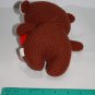 Publix Valentines Teddy Bear 9" Brown Knit Plush Heart Soft Toy Stuffed Animal