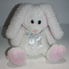Soft Dreams Easter Bunny Rabbit 9 inch White Stuffed Plush Bow Pink Ear Soft Toy