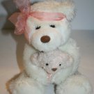 GUND Mommas Love Bears Mama Holds Baby Plush White Pink Soft Toy Stuffed 4977