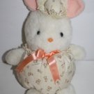 Joyful Mates Baby Bunny 10 inch Cloth Plush Soft Toy Stuffed Hat Peach Bow Japan