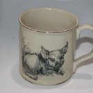 Pig Coffee Teacup Mug 3 inch Gold Trim Rim Small World Greetings VTG 70s Japan