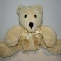Donna Sharp Yellow Cream Chenille Teddy Bear 10" Plush Jointed Stuffed Soft Toy